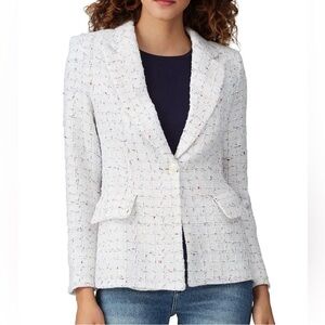 Amanda Uprichard tweed blazer in off white EUC
